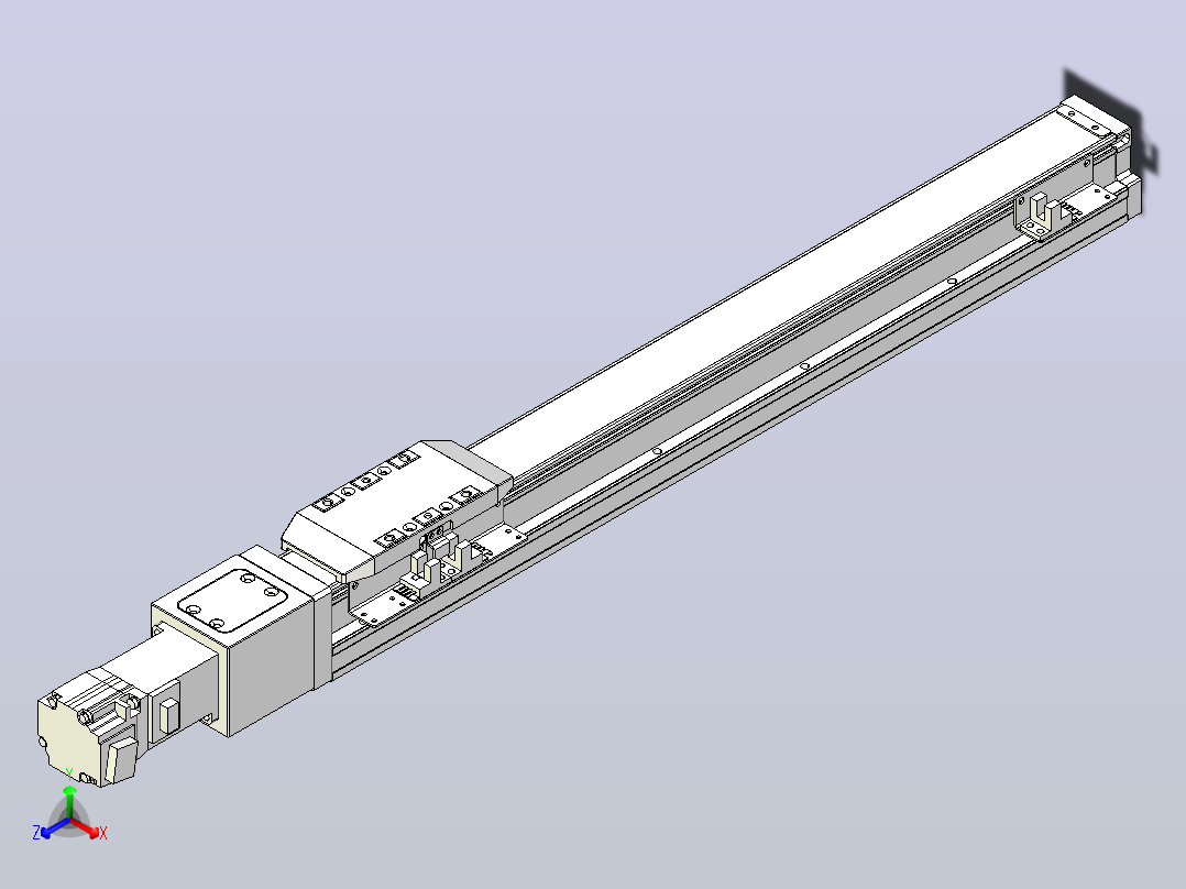 滚珠丝杠直线轴内置导轨TPA-GCR-50-1210C-L400-M-M10-N3正等轴测图