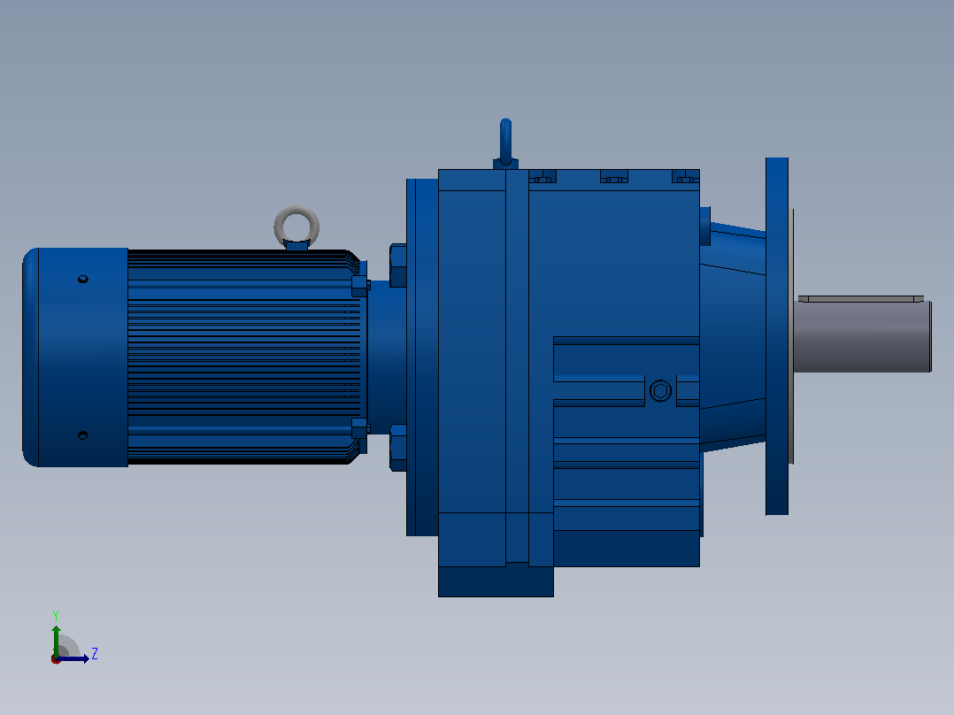 RF107法兰轴伸式安装斜齿轮减速机RF107-Y2.2-4P-100-M1-0°-Φ350左视图