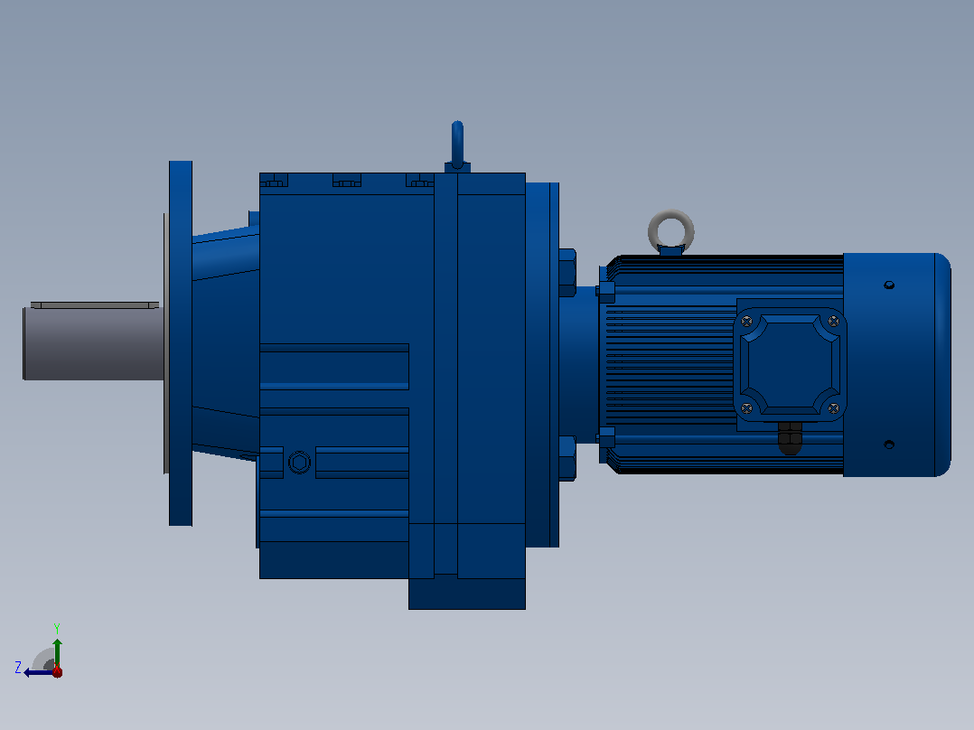 RF107法兰轴伸式安装斜齿轮减速机RF107-Y2.2-4P-100-M1-0°-Φ350右视图