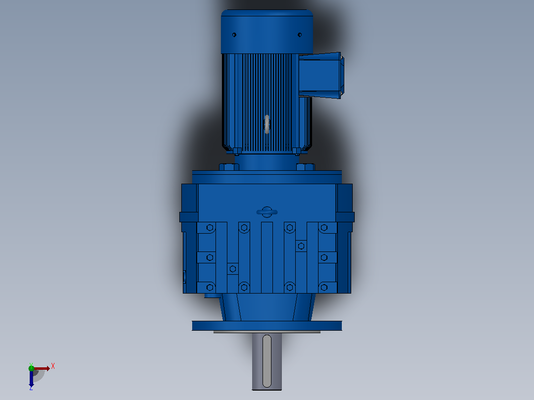 RF107法兰轴伸式安装斜齿轮减速机RF107-Y2.2-4P-100-M1-0°-Φ350俯视图