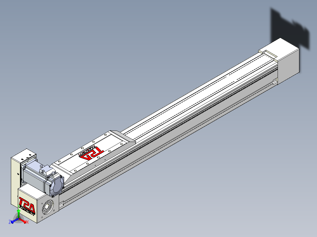 伺服电机集成皮带传动直线执行器TPA-OCB-80-140-L550-LU-P40-N3主视图
