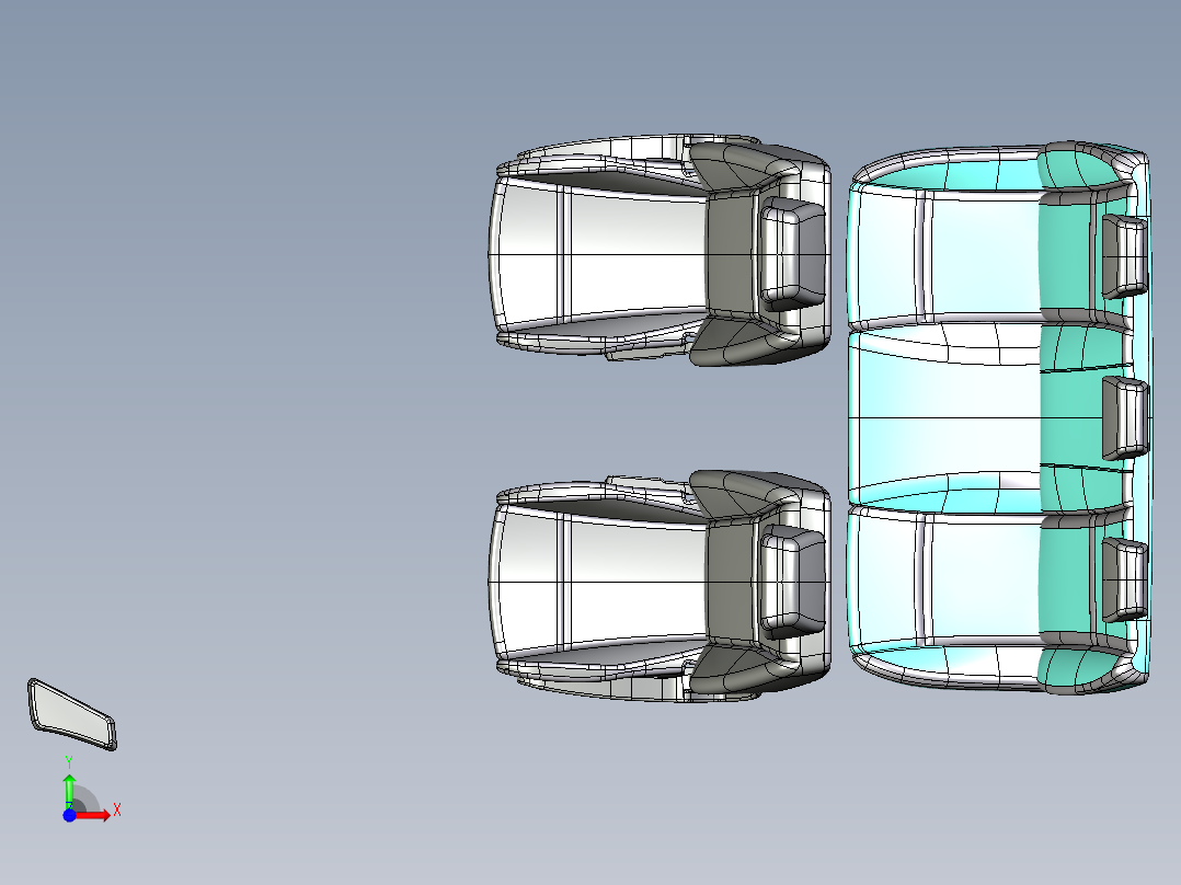 SUV轿车座椅布局结构前视图