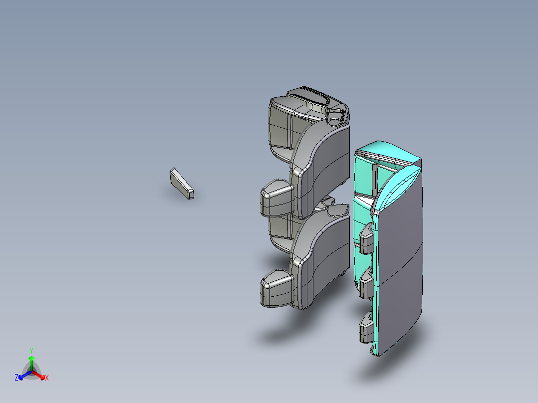SUV轿车座椅布局结构正等轴测图