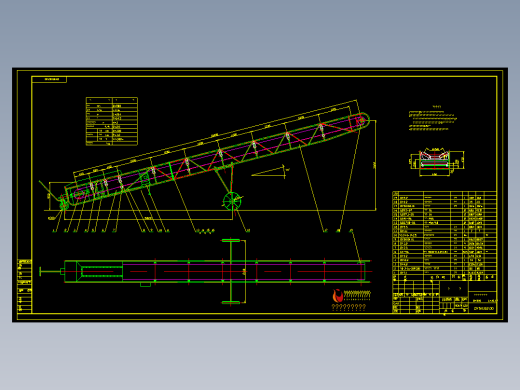 DY8010的移动皮带机总图