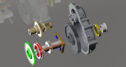 双速齿轮箱3D模型图纸 STP格式缩略图