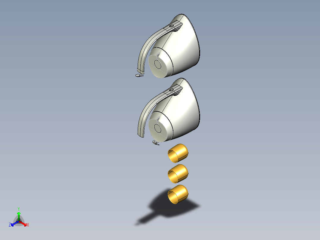 梯形茶壶和茶杯正等轴测图