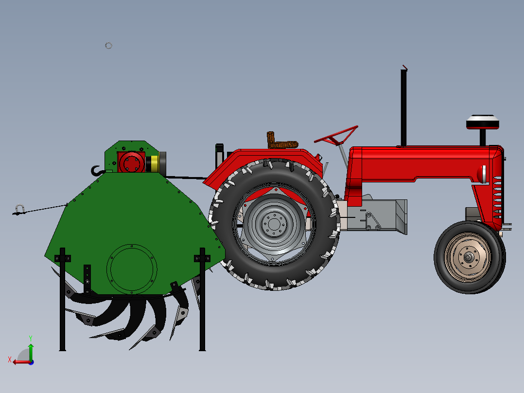 拖拉机铲土机后视图