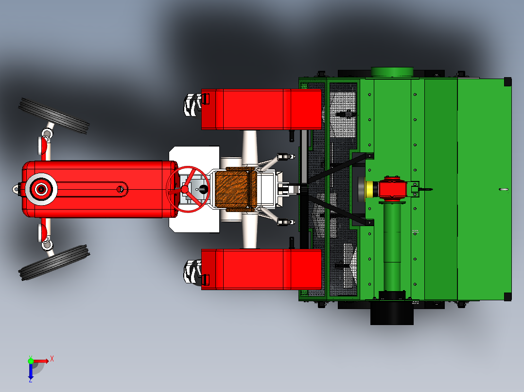 拖拉机铲土机俯视图