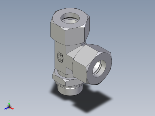 卡套式工业通用硬管接头EO_Adjustable_locknut_run_tee_LEE25ZSMCF