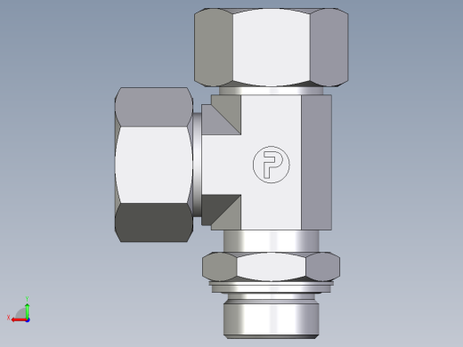 卡套式工业通用硬管接头EO_Adjustable_locknut_run_tee_LEE25ZSMCF后视缩略图