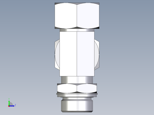 卡套式工业通用硬管接头EO_Adjustable_locknut_run_tee_LEE25ZSMCF左视缩略图