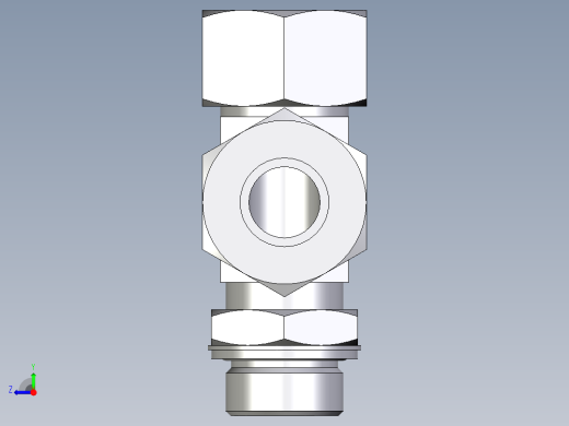 卡套式工业通用硬管接头EO_Adjustable_locknut_run_tee_LEE25ZSMCF右视缩略图