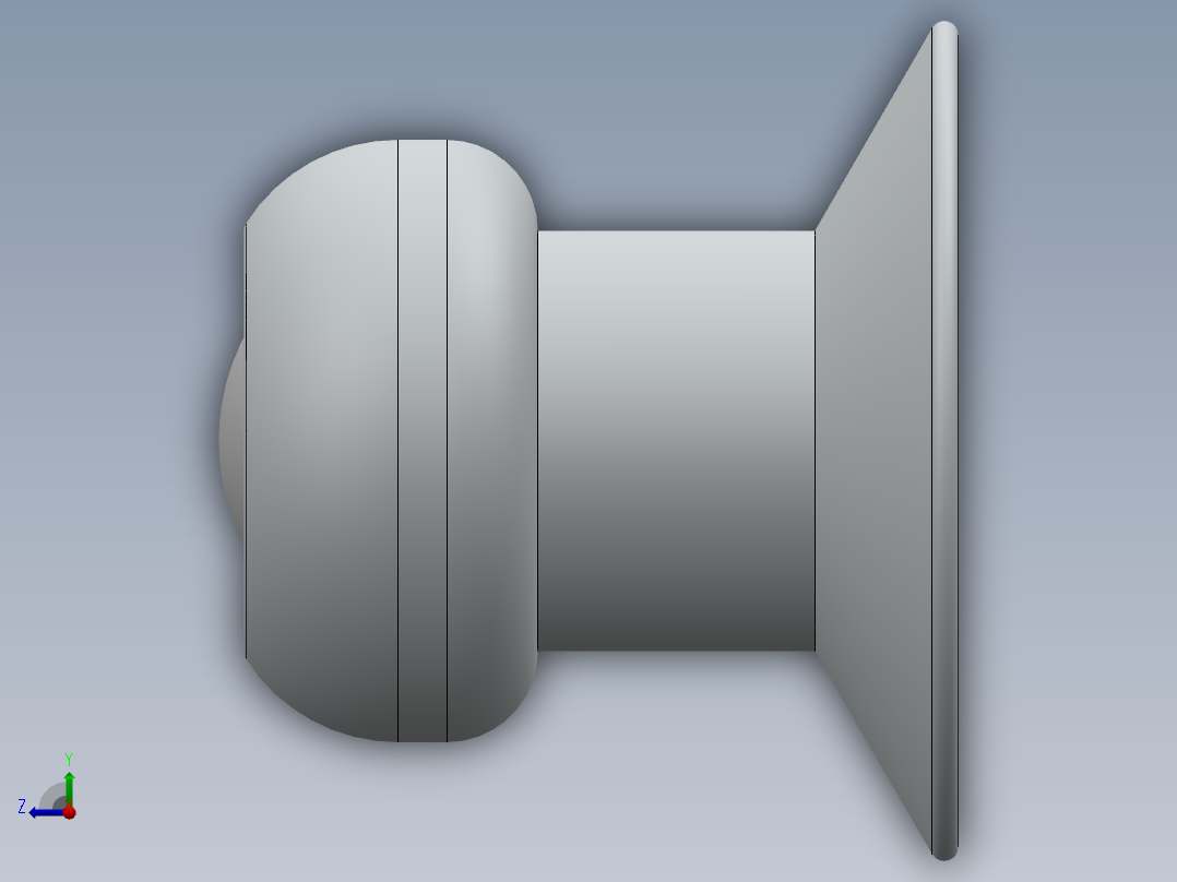 带拉断芯轴和沉头的开口盲铆钉右视图