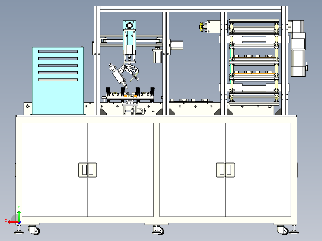 自动上下料PCB板点焊设备模型资料后视图
