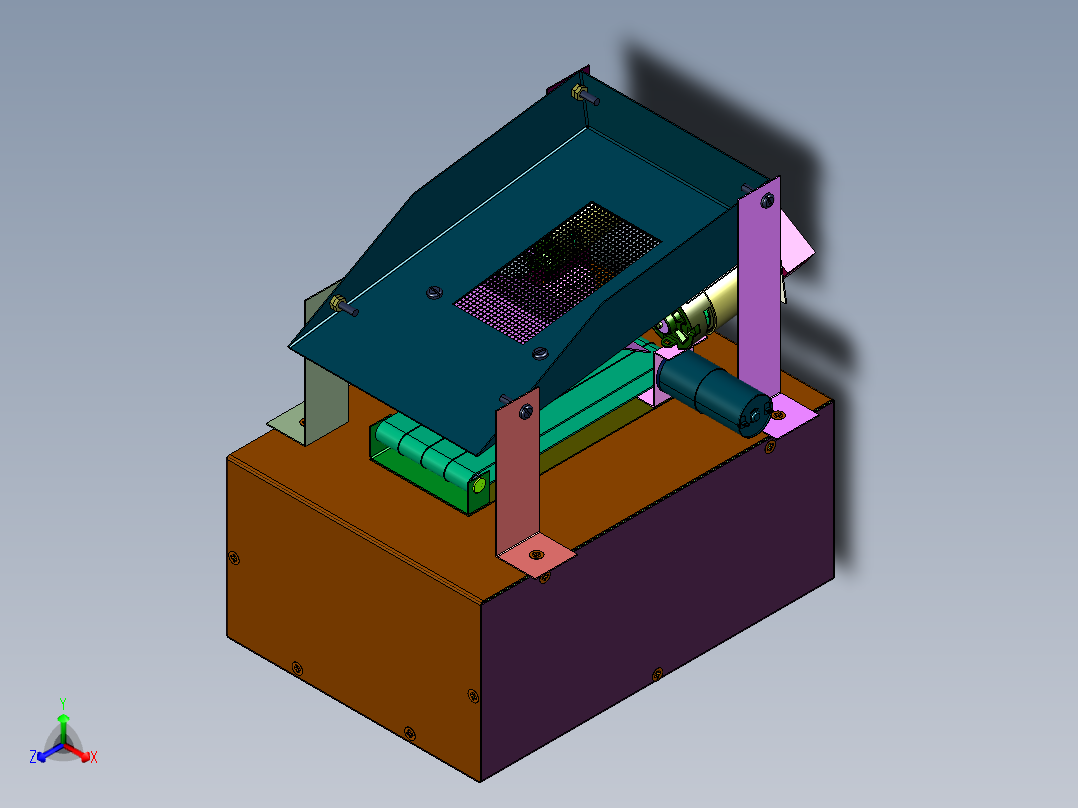 食品小型粉末震动筛正等轴测图