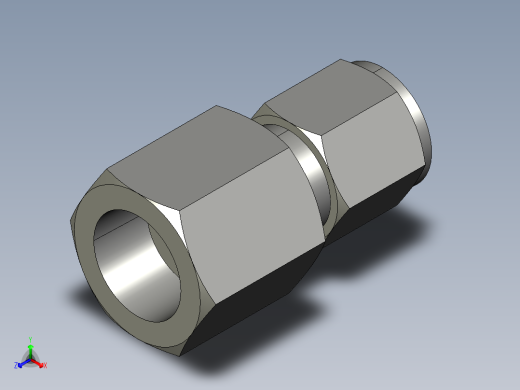 卡套式工业通用硬管接头8-8_gbu-s正等轴测缩略图