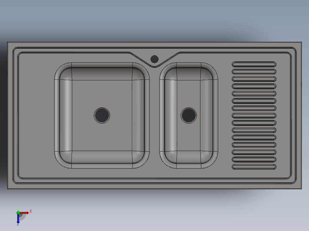 水槽、不锈钢水槽(132)俯视图