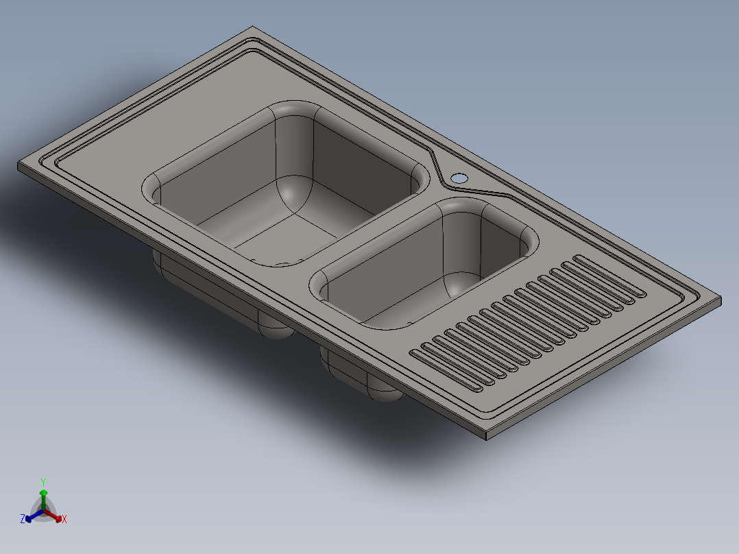 水槽、不锈钢水槽(132)正等轴测图