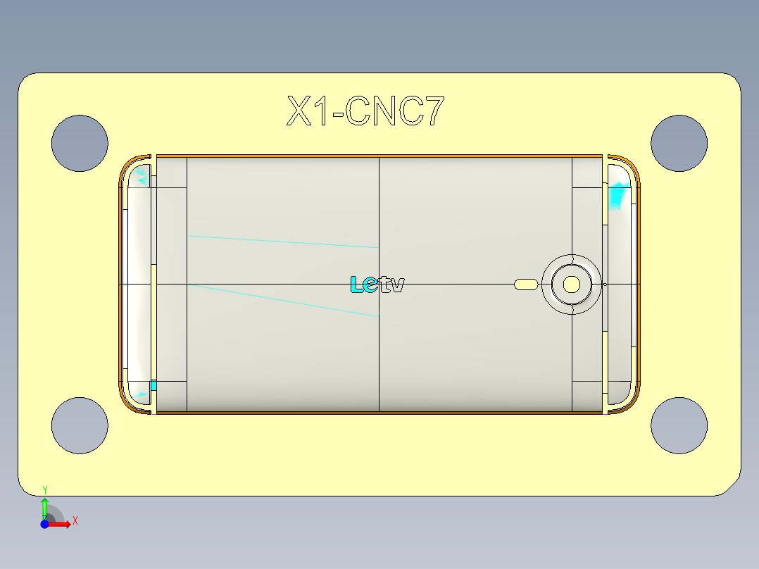 X1-笔记本CNC工装夹具三维模型CNC8-0112前视图