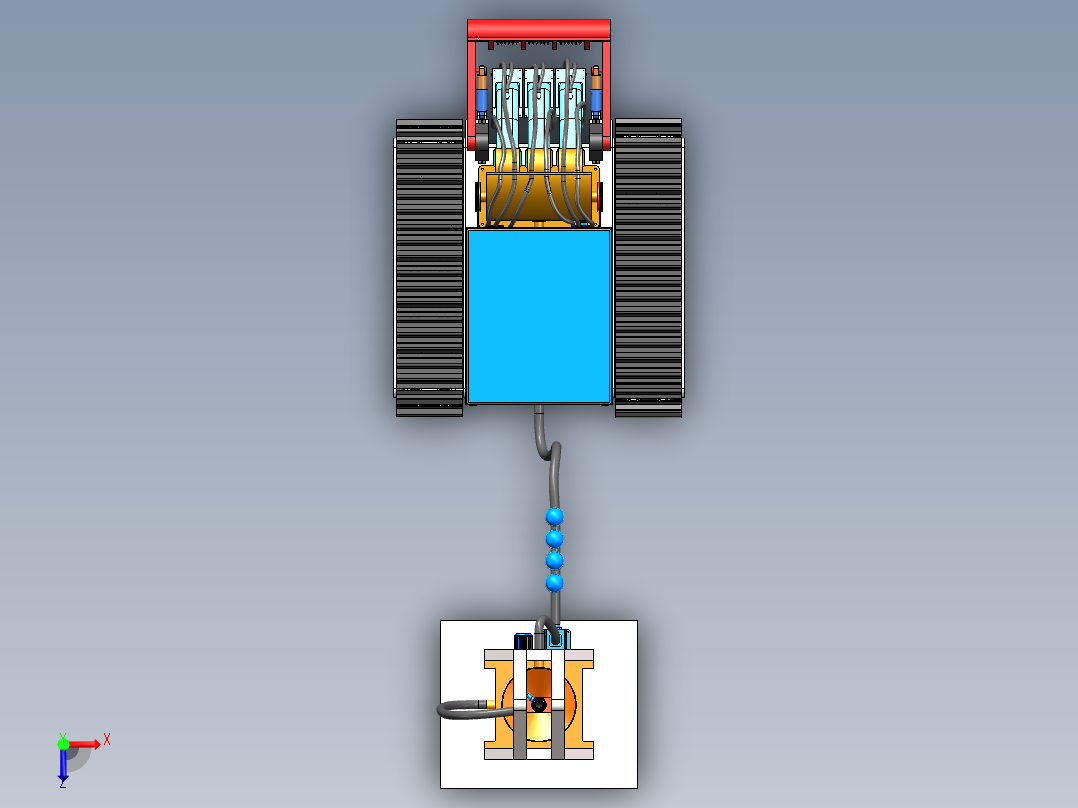 深海采矿车sw18可编辑俯视图