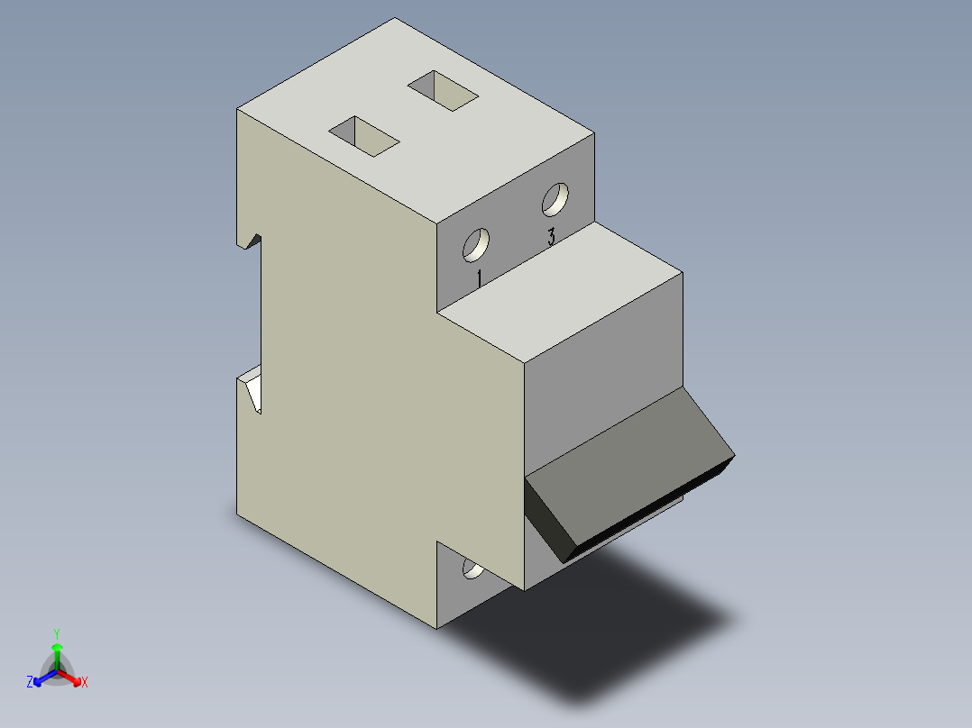 上海人民电器厂-RMC1-63(C) 2P正等轴测图