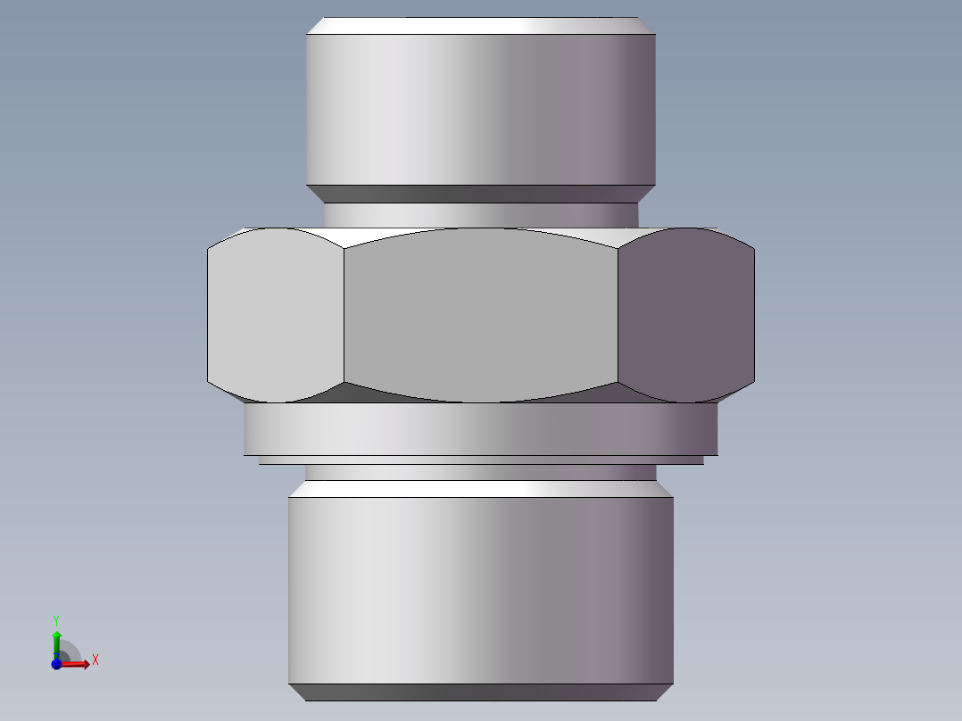 公制螺纹ED密封、1DM-20-22WD非标前视图