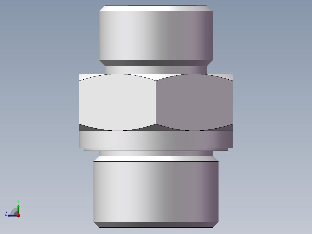 公制螺纹ED密封、1DM-20-22WD非标右视图