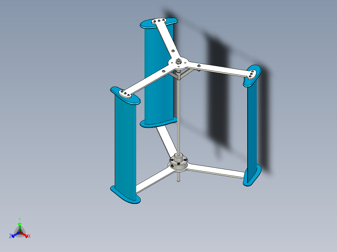 Darrius 垂直叶片风力发电机。