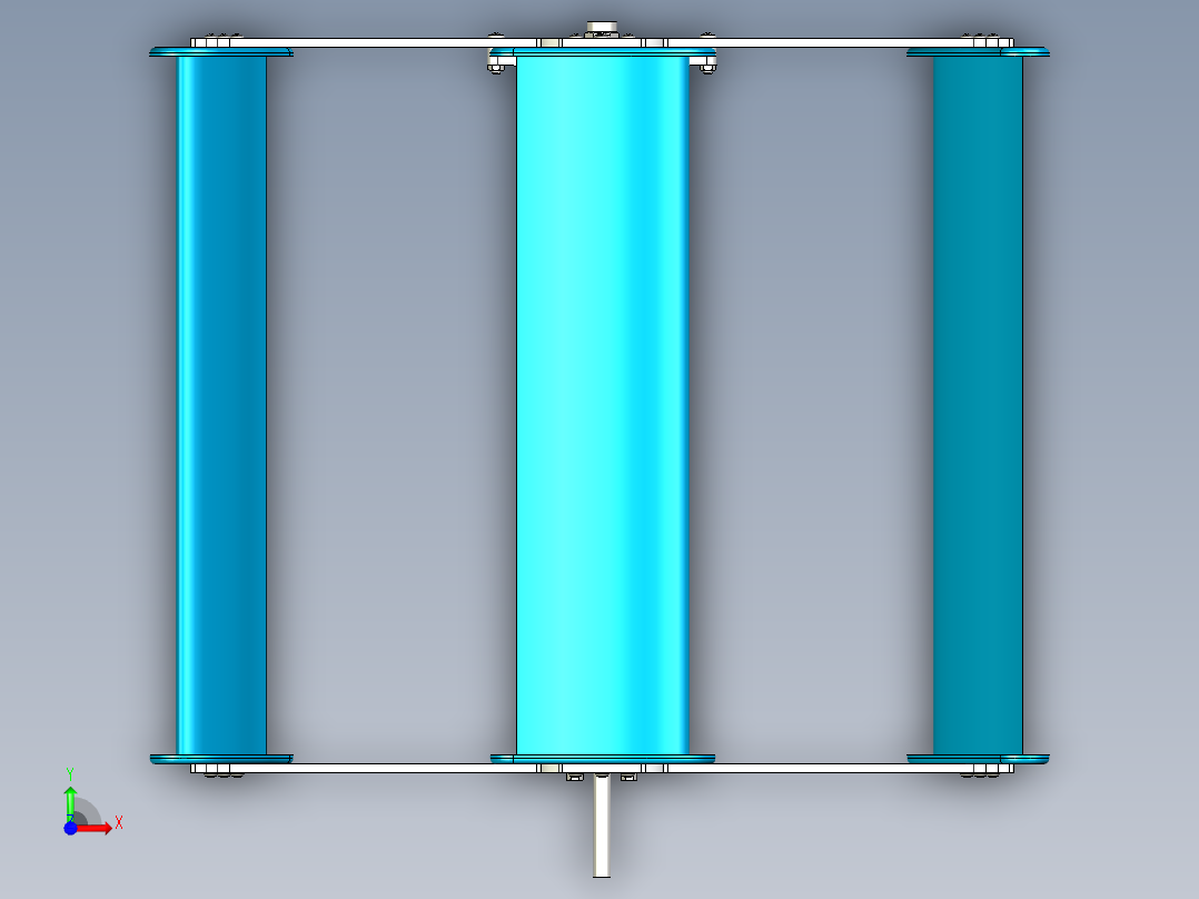 Darrius 垂直叶片风力发电机。前视图