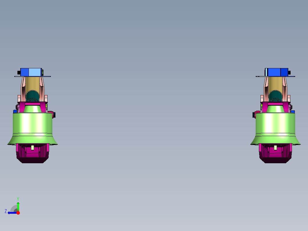 低平板半挂车悬挂系统右视图