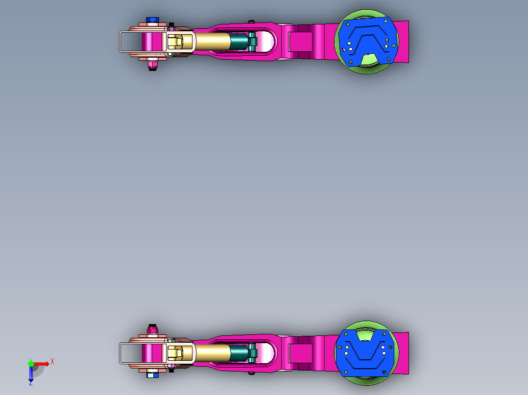 低平板半挂车悬挂系统俯视图