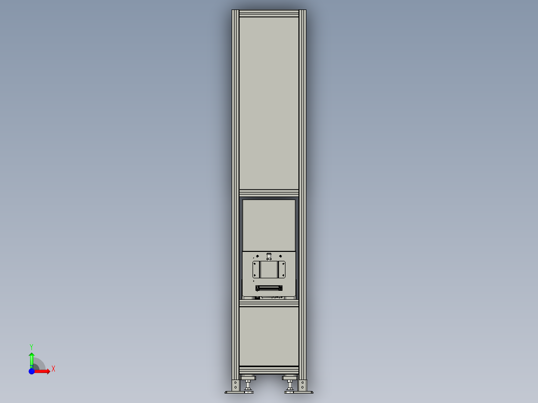 步进式下料台架前视图