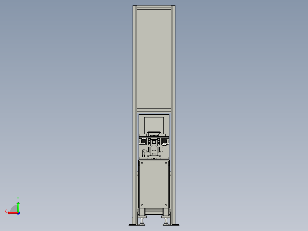 步进式下料台架后视图