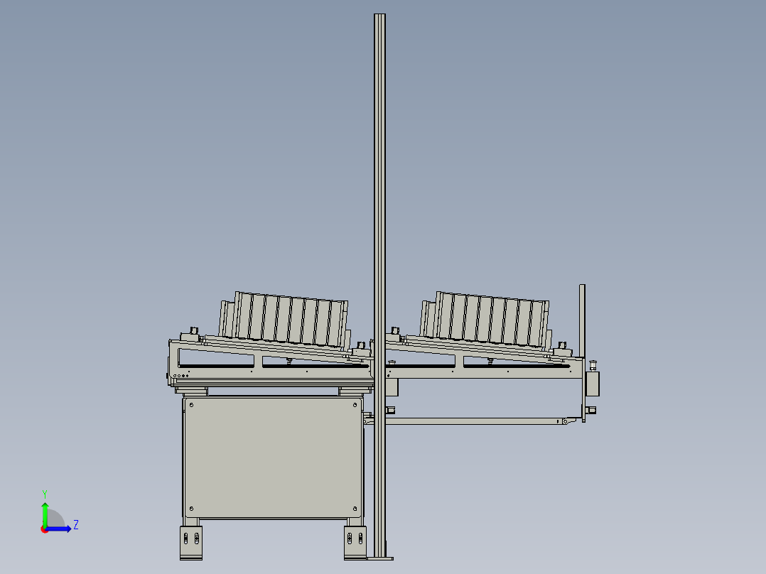 步进式下料台架左视图