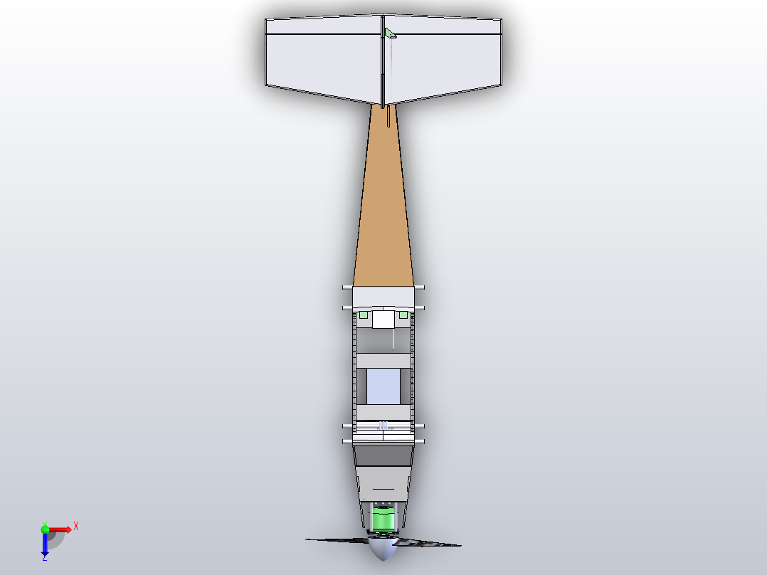 WF77型双层机翼飞机航模结构3D图纸 附平面工程图俯视图