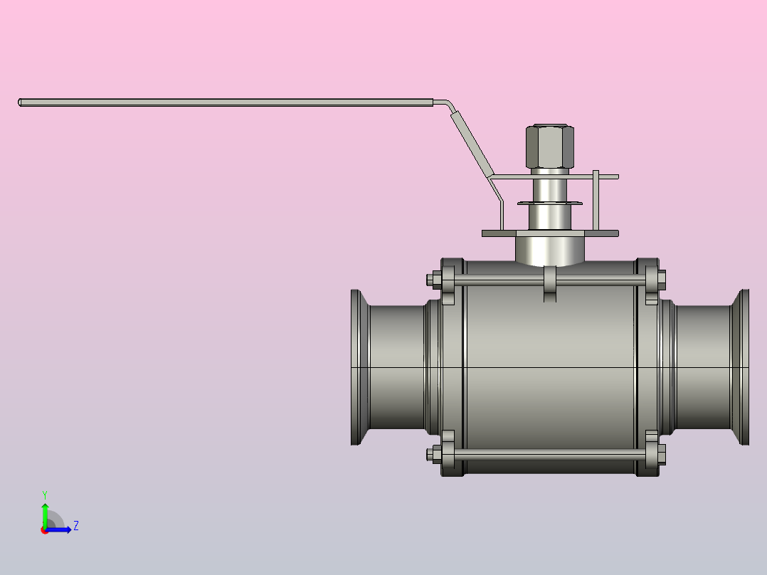 IQP-01手动卡式球阀[IQP-01-2.5s]左视图