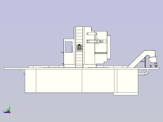 数控加工中心3D模型右视缩略图