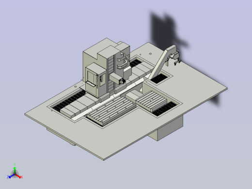 数控加工中心3D模型正等轴测缩略图