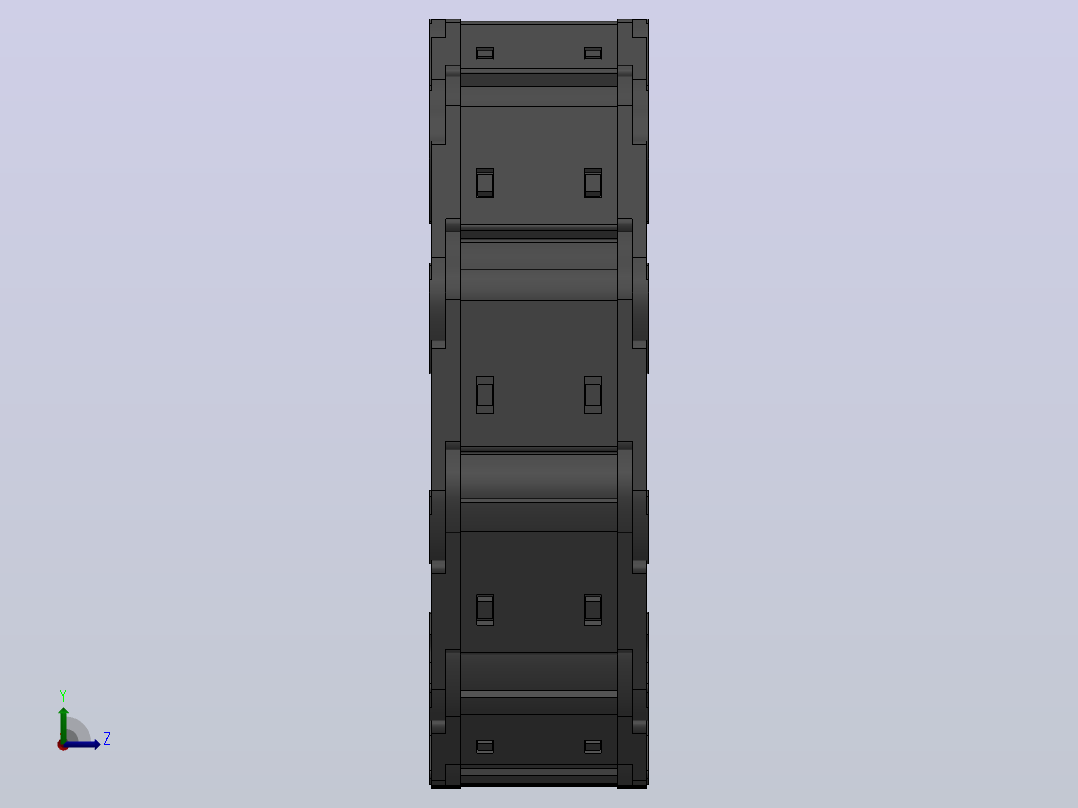 弯曲半径75内高25两侧打开型DB封闭式拖链_DMD25CDBA-25-38-75R-30左视图