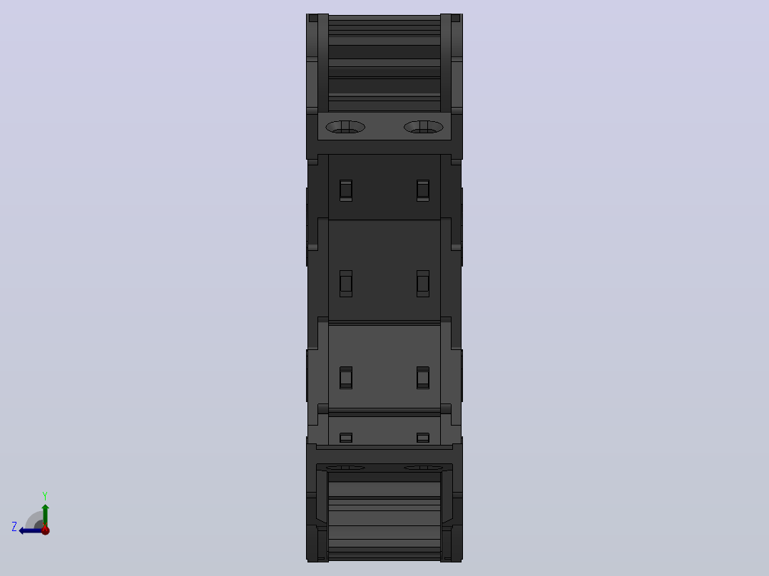 弯曲半径75内高25两侧打开型DB封闭式拖链_DMD25CDBA-25-38-75R-30右视图