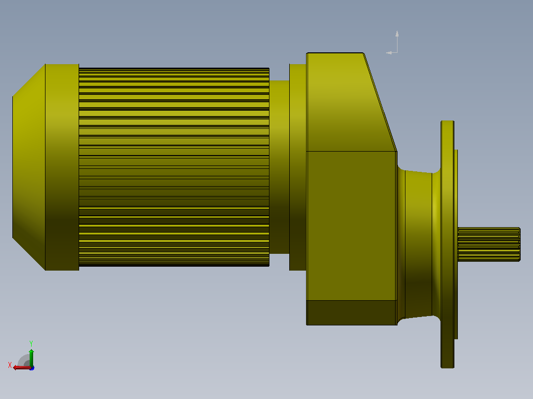 RXF87-4.5-4KW-4级减速器 输出轴带花键后视图