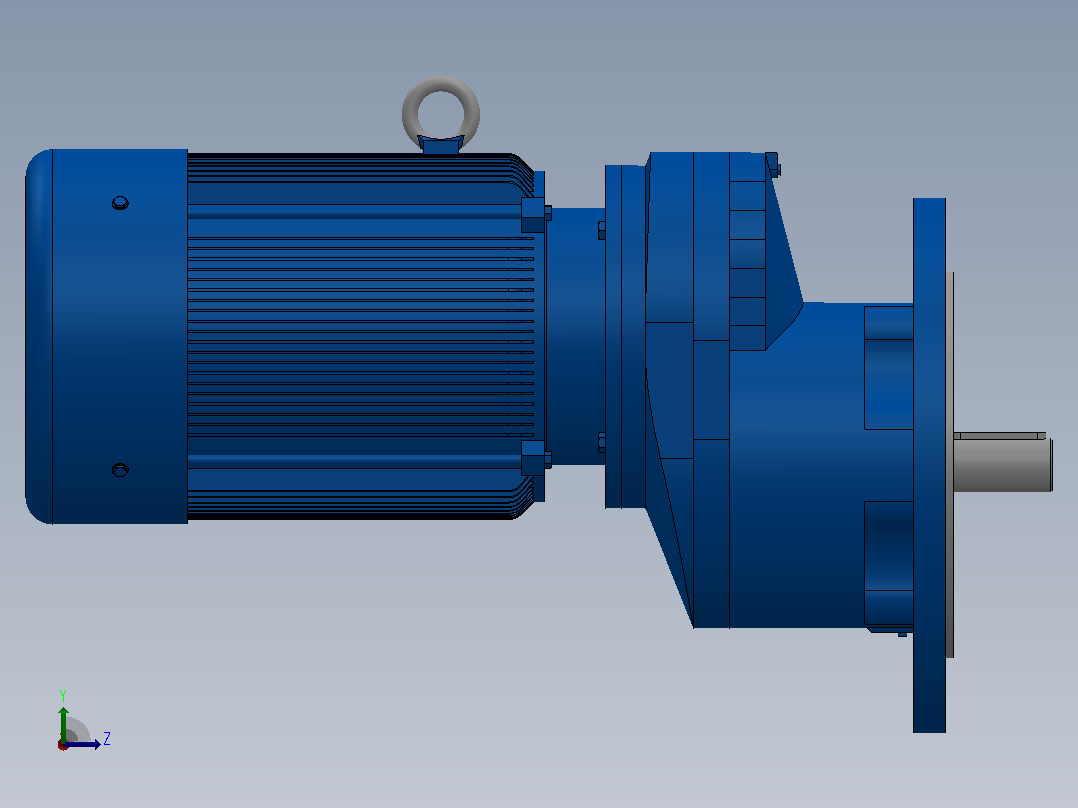 RXF67法兰轴伸式安装斜齿轮减速机RX67-Y0.75-4P-80-M1-0°-Φ250左视图