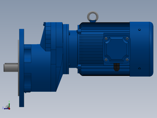 RXF67法兰轴伸式安装斜齿轮减速机RX67-Y0.75-4P-80-M1-0°-Φ250右视缩略图
