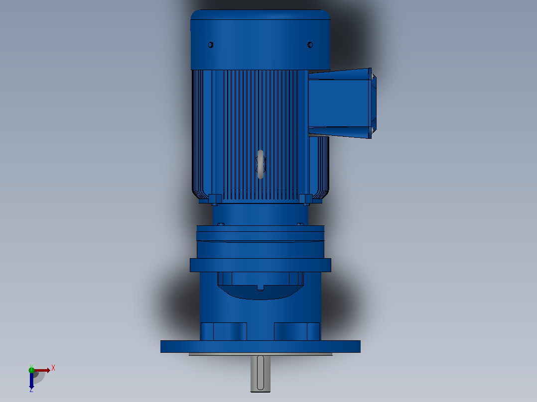 RXF67法兰轴伸式安装斜齿轮减速机RX67-Y0.75-4P-80-M1-0°-Φ250俯视图