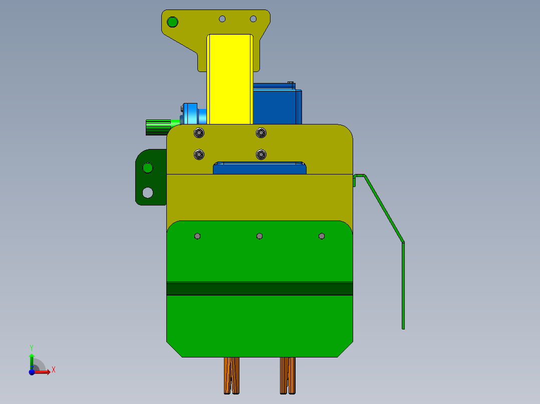 立式旋耕机前视图