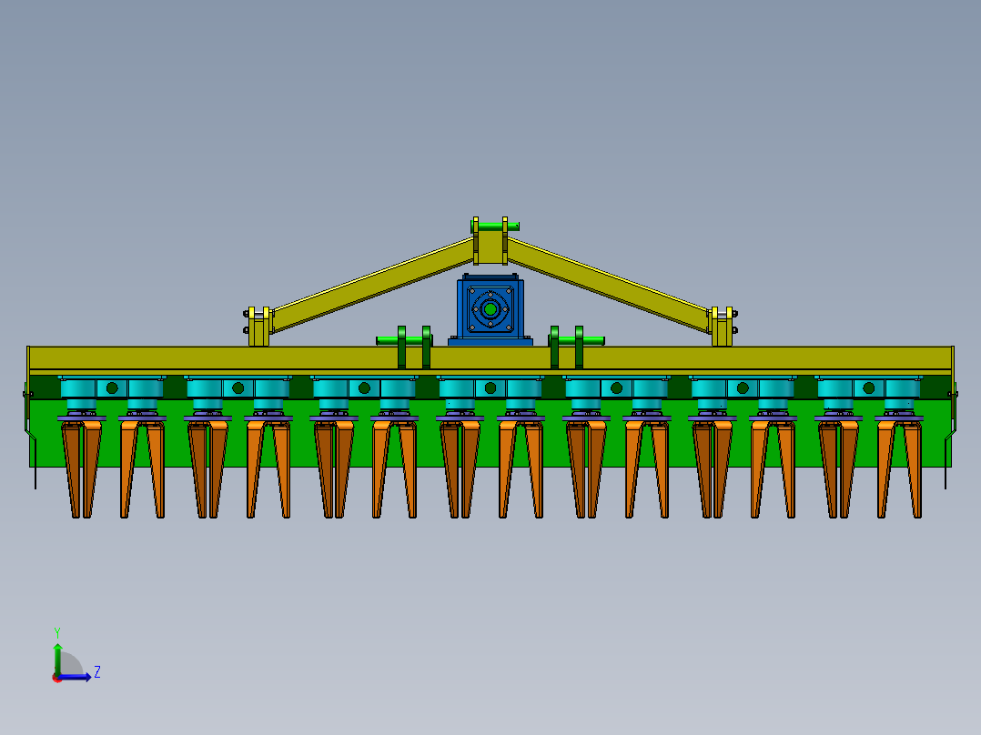 立式旋耕机左视图
