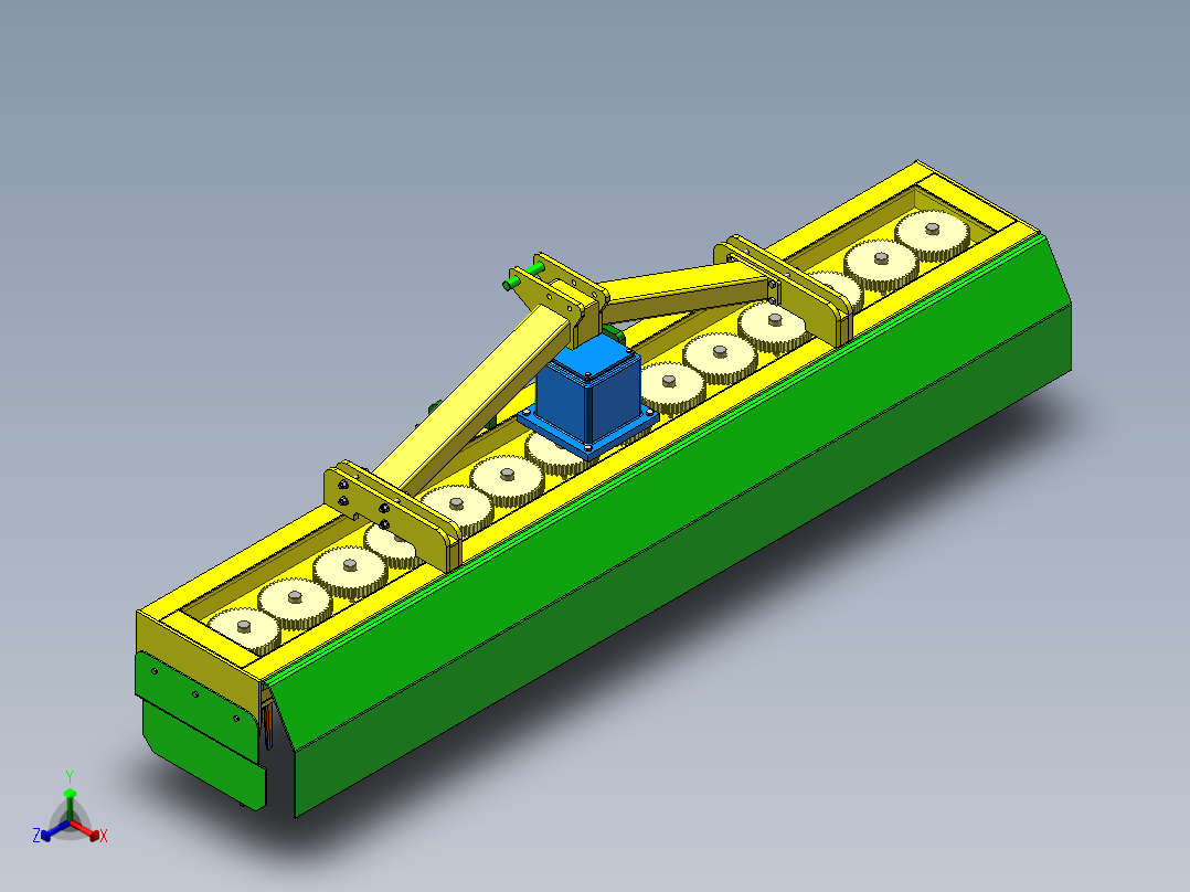 立式旋耕机正等轴测图