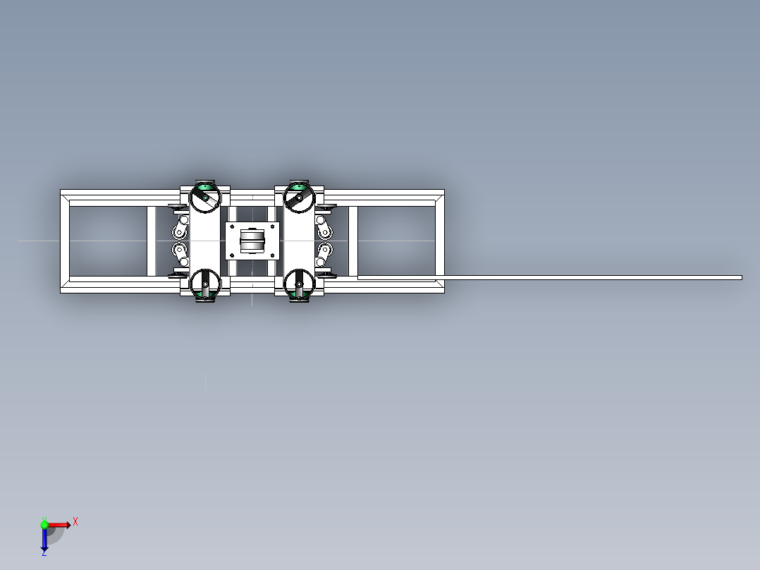型钢校正机矫直机（含工程图 ）sw16可编辑俯视图