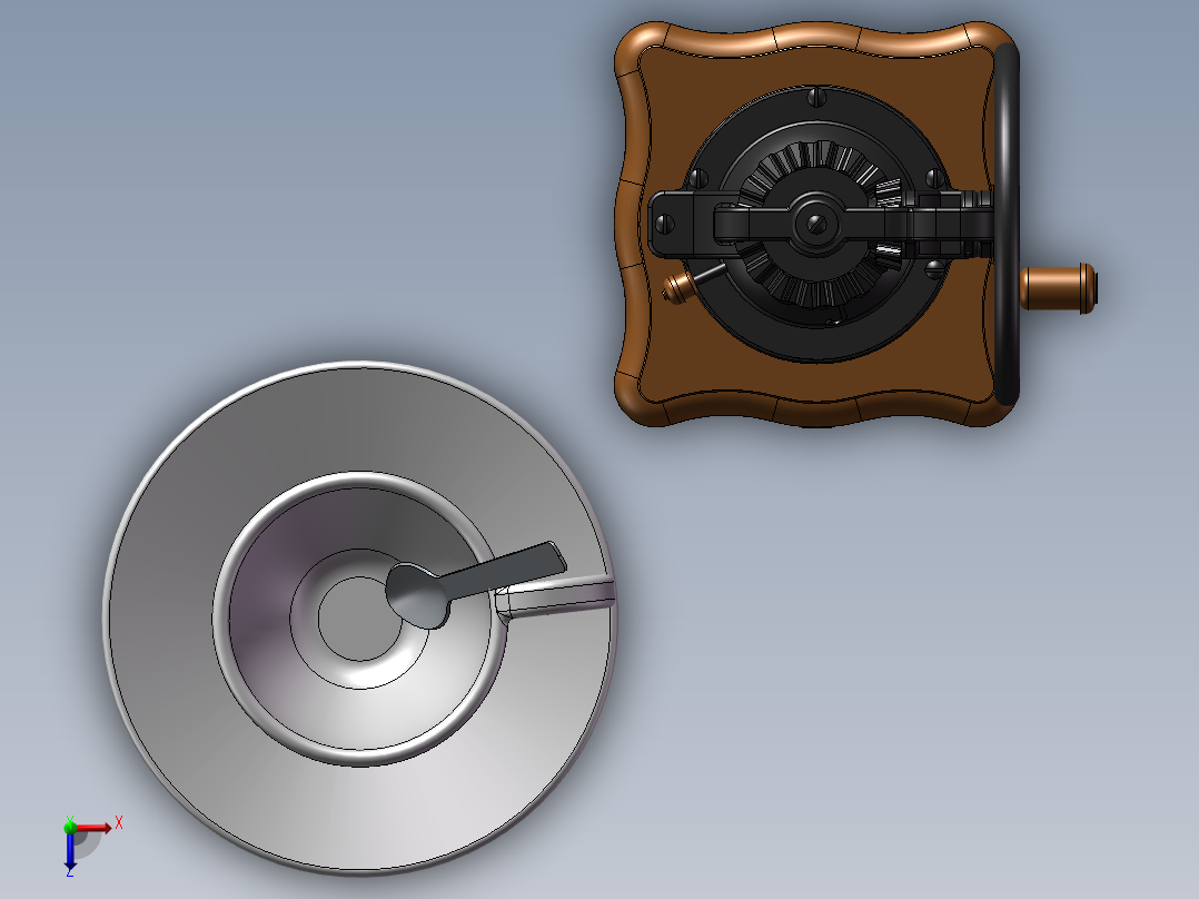 咖啡研磨机模型俯视图