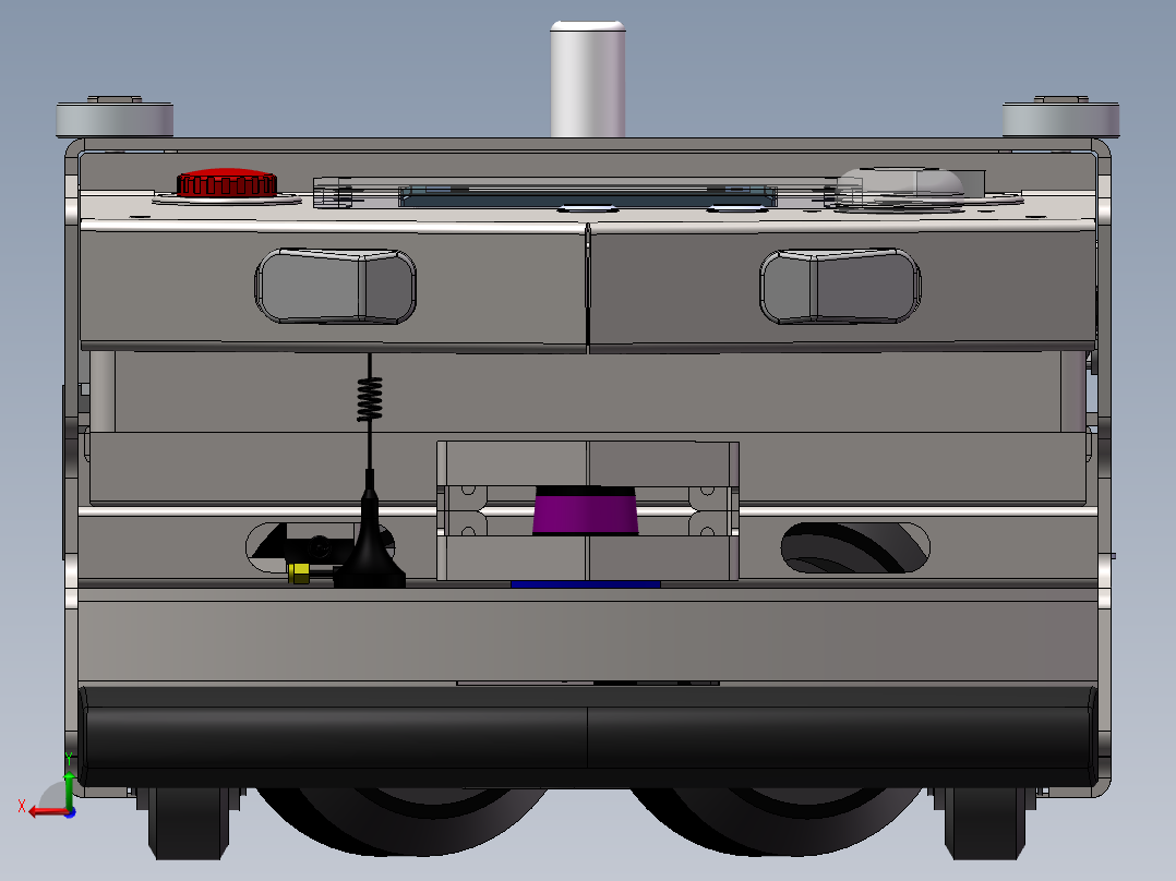 双向潜伏式AGV经典生产车型后视图